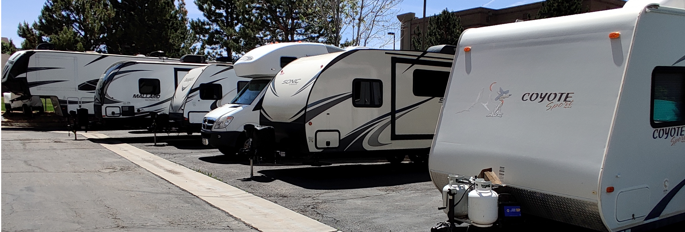 Parker RV & Marine RV lot with travel trailers